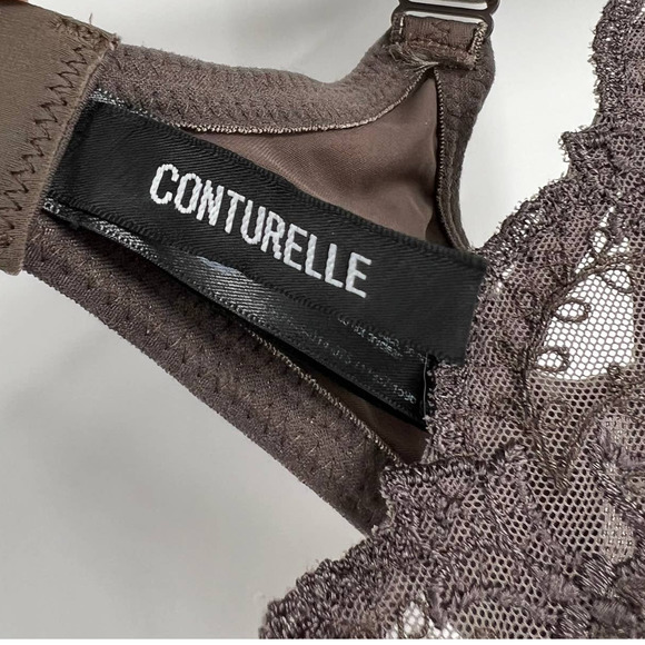 Conturelle Unlined Wired Full Lace Cups Adjustable Straps Lingerie Women's 34D - Picture 6 of 8